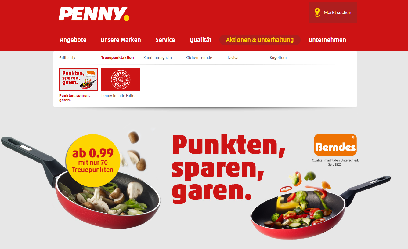Neue PENNY MARKT Aktion mit Pfannen von BERNDES. Punkten, sparen, garen.