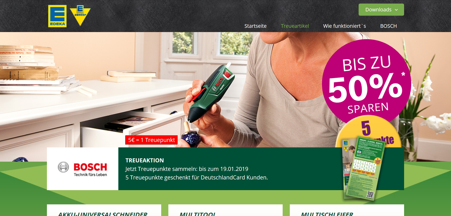 Nochmal Bosch Treueaktion bei Edeka Thüringen, Niedersachsen und