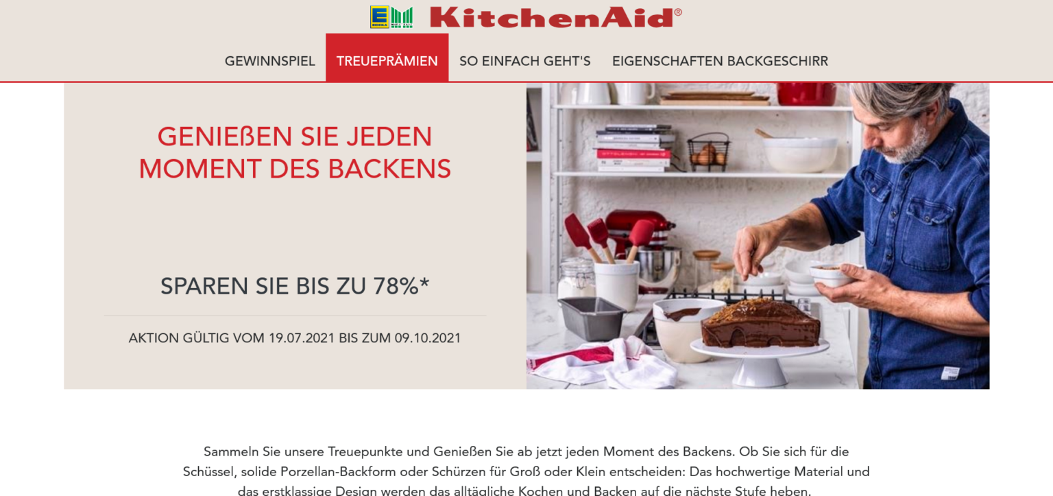 Kitchenaid Backformen mit Edeka Südbayern Treuepunkten